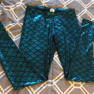 Shimmery Teal Mermaid Leggings